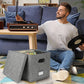 Boîte de Rangement Tissu pour CD et Vinyles – Coffre Pliable avec Poignées & Étiquette
