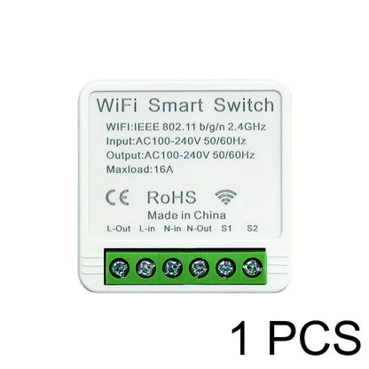 Lot de 1/4 Interrupteurs Connectés Wi-Fi 16A – Contrôle à Distance via App, Compatible Alexa & Google Home