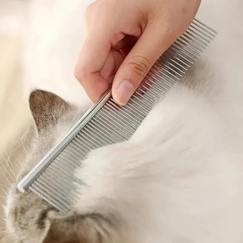 Peigne Métallique Double Dents pour Chiens et Chats – Antistatique, Démêlant et Précis