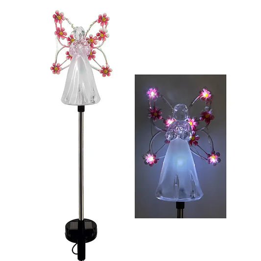 Lumières Solaire Ange pour Jardin – Hommage Lumineux pour Animaux Décédés (Lot de 2)