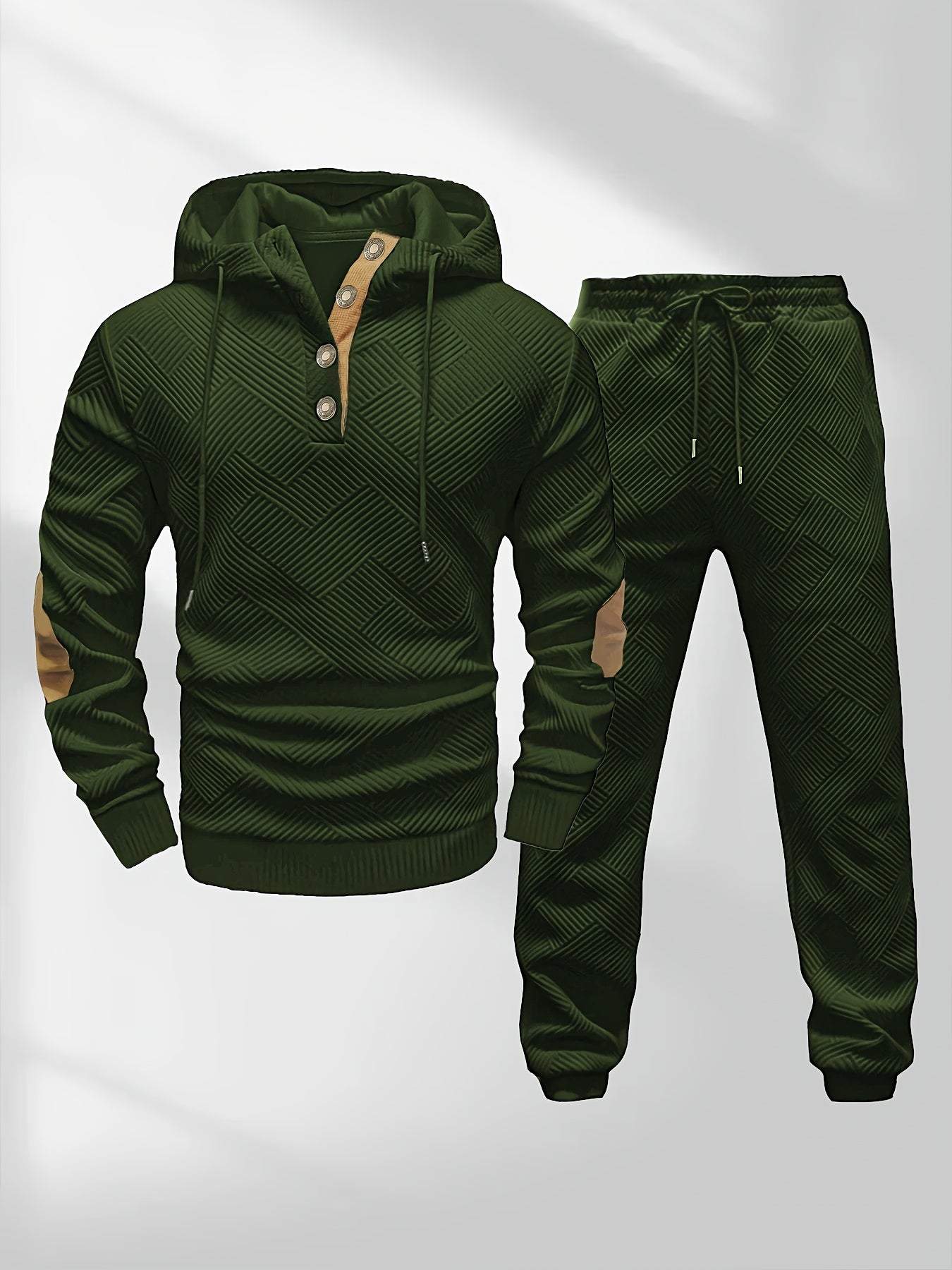 Ensemble Homme : Sweat à Capuche Jacquard Tricoté et Pantalon