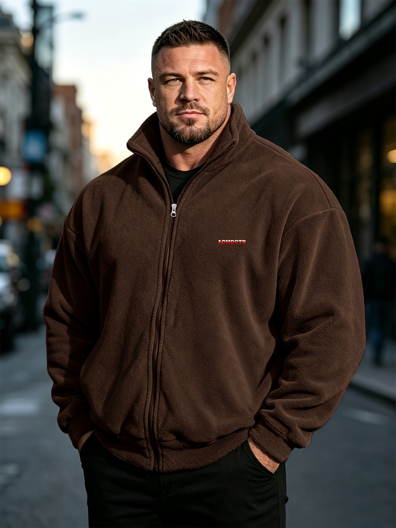 Veste à col montant pour homme grande taille