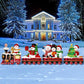 Train de Noël Décoratif pour Jardin – Piquets Lumineux Extérieurs avec Bonhommes de Neige et Sapins Festifs