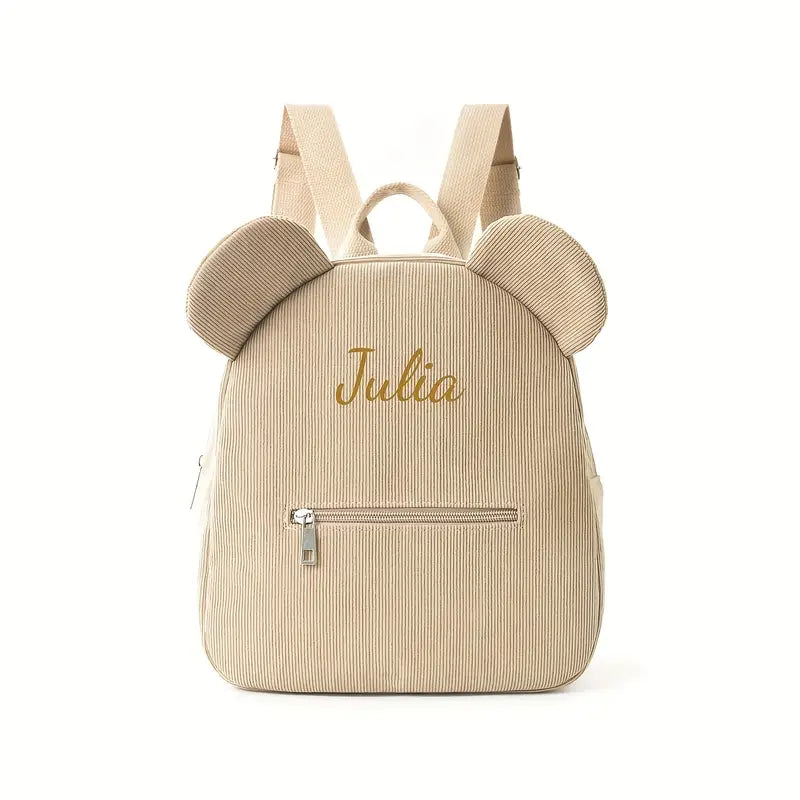 Sac à Dos Enfant Personnalisé avec Oreilles d’Ours – Cartable Maternelle Léger et Adorable