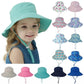 Chapeau de soleil enfant avec cordon – Protection anti-UV, motifs colorés et unis pour filles et garçons