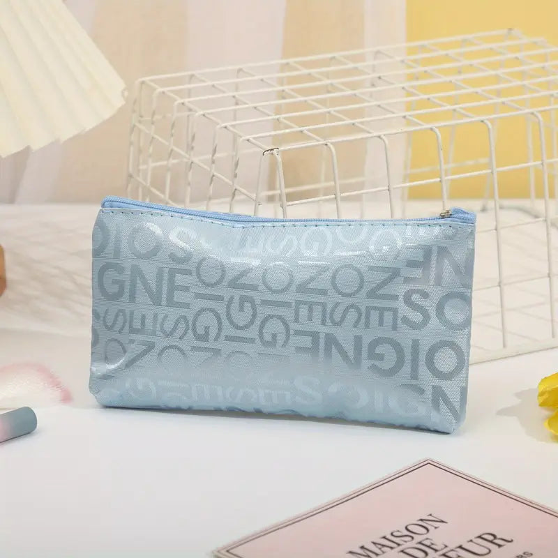 Trousse de maquillage colorée en tissu imperméable  Pochette cosmétique légère et tendance