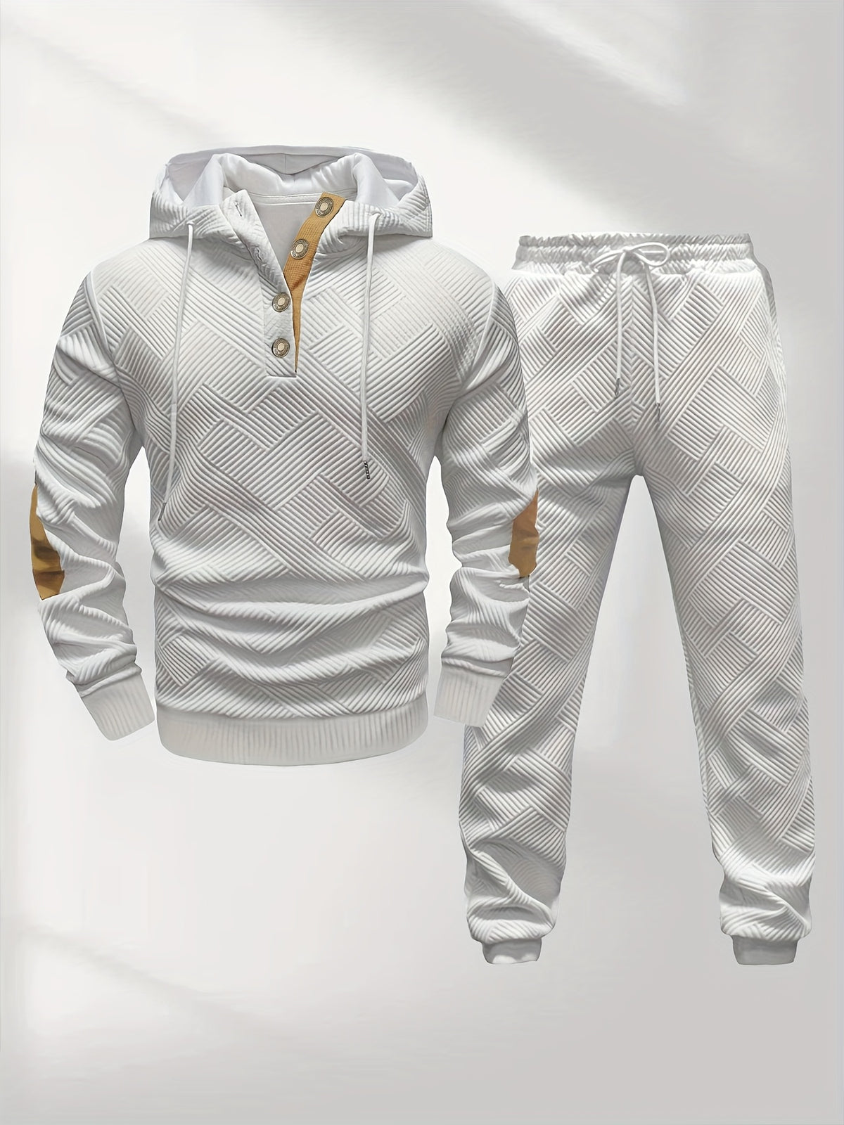 Ensemble Homme : Sweat à Capuche Jacquard Tricoté et Pantalon