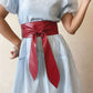 Ceinture Large Femme en Similicuir, coloris Rouge