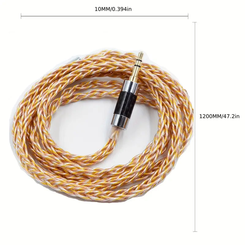 Câble Audio Tressé Jack 3.5mm Haute Qualité – Compatible Casques et Écouteurs KZ