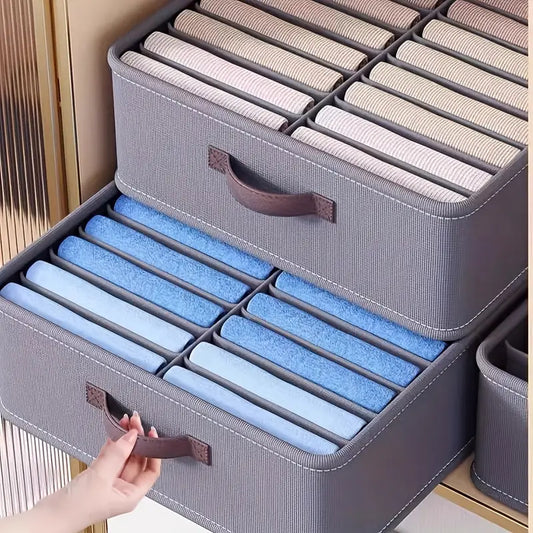 Boîte de Rangement en Tissu avec Compartiments – Organisateur Pliable pour Vêtements et Accessoires