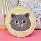 Broderie Punch Needle Chat Gris – Kit DIY en Laine pour Déco Murale Moderne