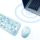 Clavier Sans Fil Bleu Pastel + Souris 2.4G – Kit Ergonomique USB pour PC et Ordinateur Portable