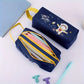 Trousse Scolaire Enfant à Double Fermeture Éclair – Motif Astronaute et Fusée