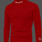 Chemise garçon col montant rouge à manches longues, coloris Rouge