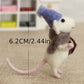 Souris en Laine Feutrée Fait Main – Figurine Décorative Tricotée avec Bonnet et Écharpe
