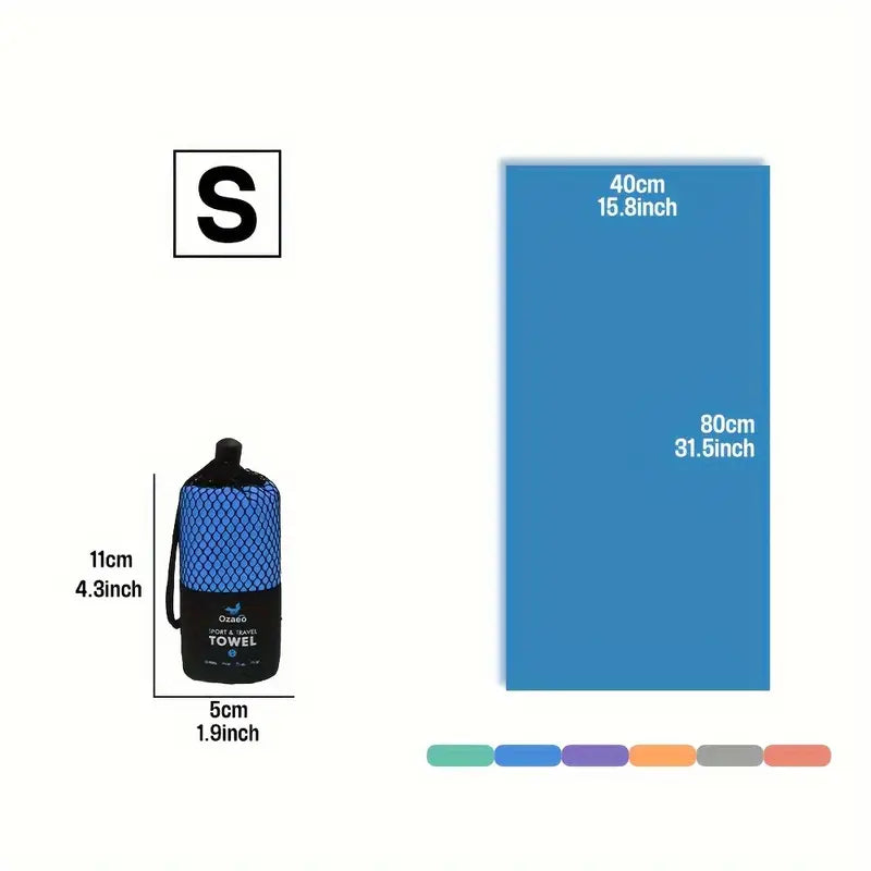 Serviette Microfibre Compacte S – Séchage Rapide, Ultra-Légère et Portable pour Camping, Sport et Voyage