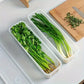 Boîte de Rangement Alimentaire Longue en Plastique – Conservation Fraîcheur pour Légumes et Herbes en Magasin