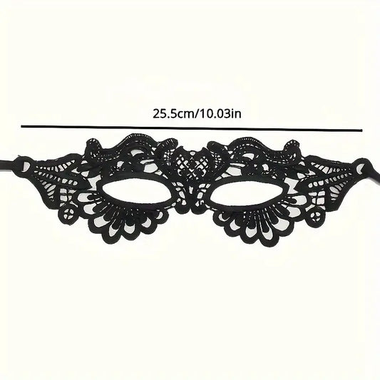 Masque vénitien femme en dentelle noire – Accessoire élégant pour soirée, bal masqué et carnaval