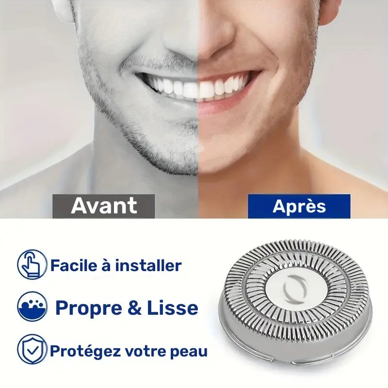 Têtes de Rasoir de Remplacement 3 Lames – Accessoires Universels pour Rasoir Électrique Rotatif