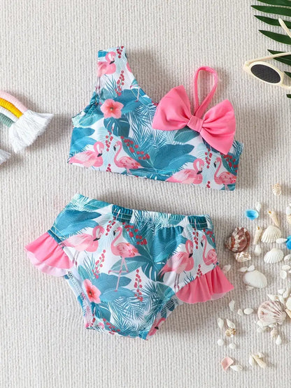 Maillot de bain fille deux pièces – Bikini fun imprimé donuts colorés