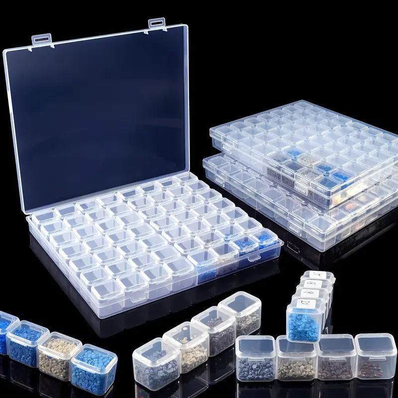 Boîte de Rangement Transparentes 28 Cases – Organiseur Plastique pour Perles, Strass et Petits Accessoires de Bijoux