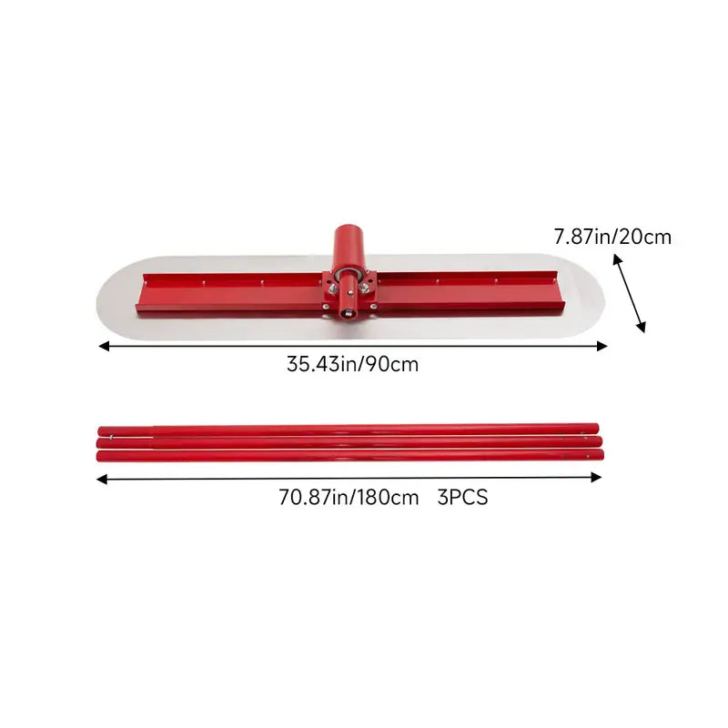 Lisseuse à Béton 90 cm avec Manche 180 cm – Outil de Finition Sol Professionnel