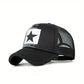 Casquette trucker homme noire étoile – Casquette respirante filet réglable streetwear