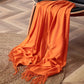 Écharpe homme en laine douce – Foulard chaud avec franges élégantes