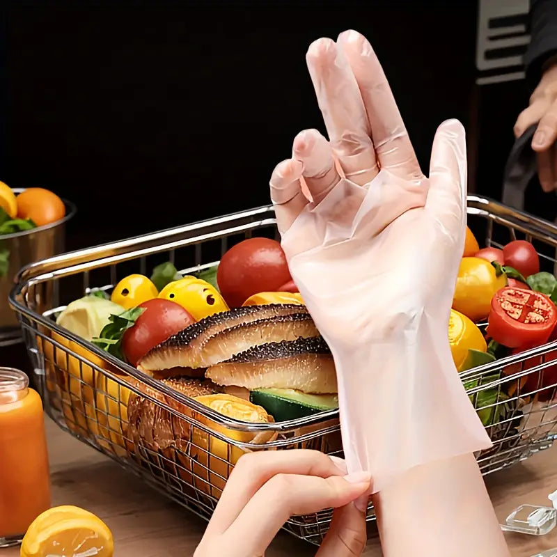 Gants Jetables en Polyéthylène Transparent – Hygiène Alimentaire et Protection des Mains