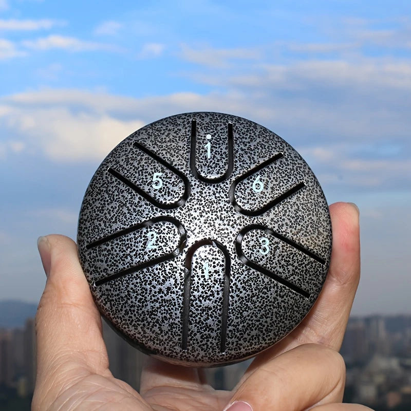 Mini Tongue Drum 6 Notes – Tambour à Langues Mélodique pour Relaxation, Méditation et Initiation Musicale
