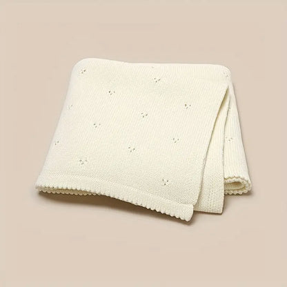 Couverture Tricot Bébé Douce – Plaid Respirant et Confortable pour Chambre Bébé et Nouveau-né
