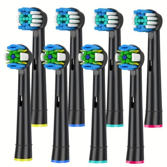 Têtes de Brosse à Dents Électrique Compatibles Oral-B – Pack de 8 Recharges pour Nettoyage en Profondeur