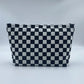 Trousse de toilette imperméable à motifs damier Grande capacité pour voyage et randonnée