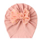 Turban en Coton avec Grand Nœud à Pois Dorés, coloris Beige