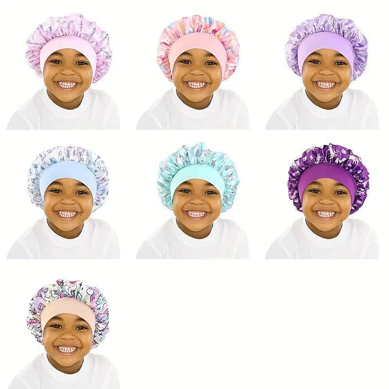 Bonnet de Nuit Enfant Satin – Chapeaux et Casquettes Colorés pour Filles | Protection Cheveux, Confort & Style