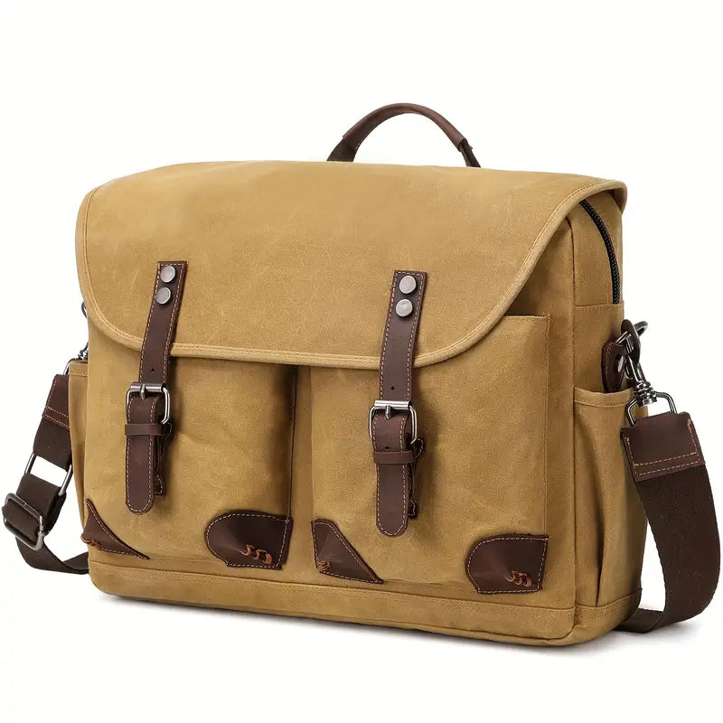 Sac bandoulière homme vintage – Style rétro en toile et cuir, idéal pour le quotidien