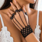 Bracelet gothique dentelle noire avec chaînes – Accessoire de costume élégant et mystérieux pour femme