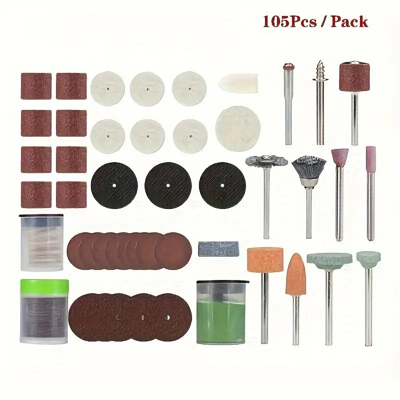 Kit Accessoires de Polissage et Ponçage 161 Pièces – Embouts, Disques et Brosses pour Outils Rotatifs