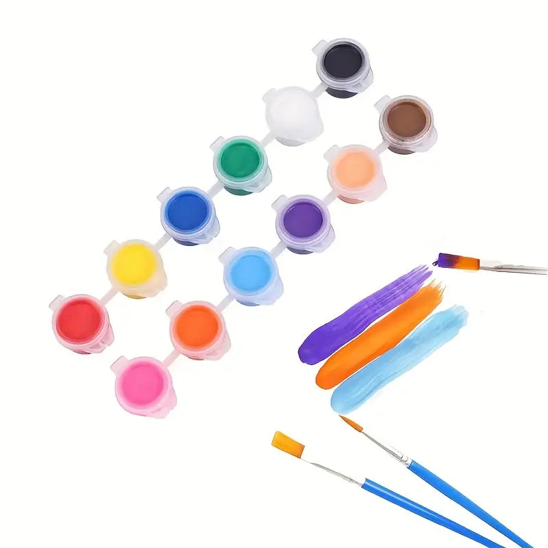 Peinture Acrylique 24 Couleurs Vives – Kit Complet avec Pinceaux pour Artistes, Enfants et Débutants