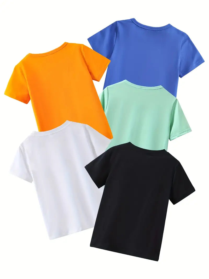 T-shirt Garçon Bleu avec Motif Dessin Animé Drôle – Haut Enfant Confortable et Original