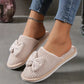 Chaussons Femme Hiver en Velours Côtelé avec Nœud – Pantoufles Douces et Chaudes Antidérapantes