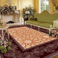 Tapis Classique Oriental Rouge et Beige – Motifs Géométriques Élégants pour Salon et Salle à Manger