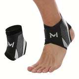 Chevillère de Compression avec Bande de Maintien, coloris Gris-noir