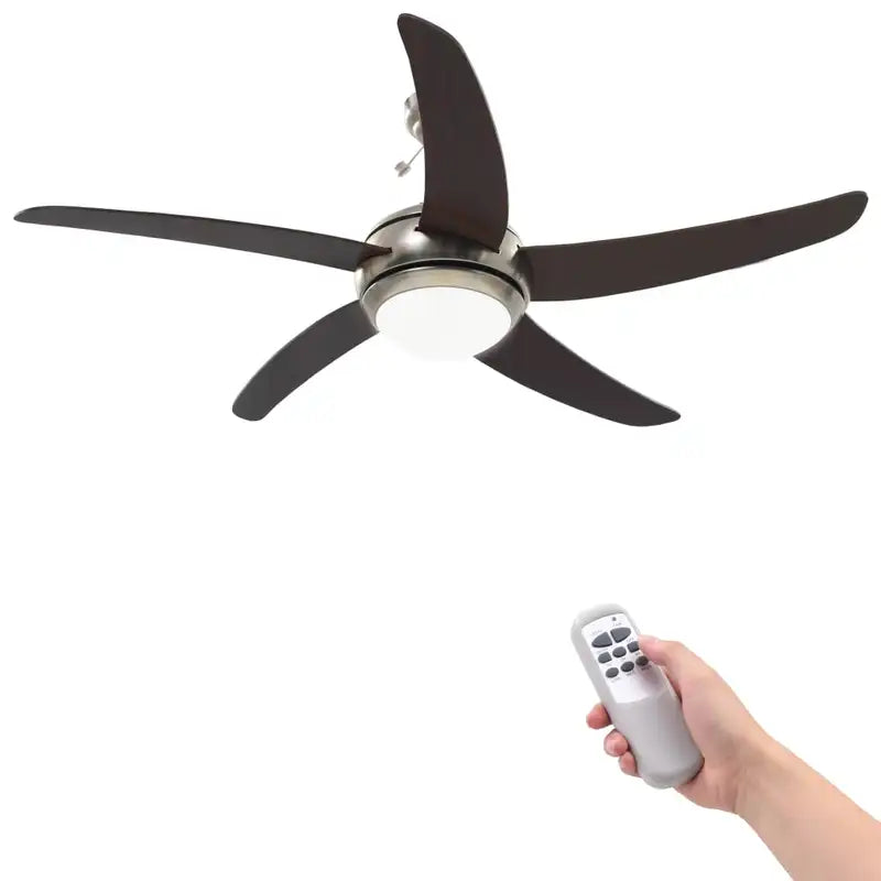 Ventilateur de plafond design moderne – 5 pales en bois avec éclairage LED intégré silencieux