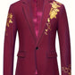 Veste de Costume d'Affaires avec Estampage à Chaud, coloris Bordeaux