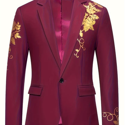 Veste de Costume d'Affaires avec Estampage à Chaud, coloris Bordeaux