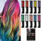 Craie Colorante Cheveux 10 Couleurs – Hair Chalk Lavable Temporaire pour Effets Arc-en-Ciel – Facile à Appliquer sur Cheveux Secs ou Humides