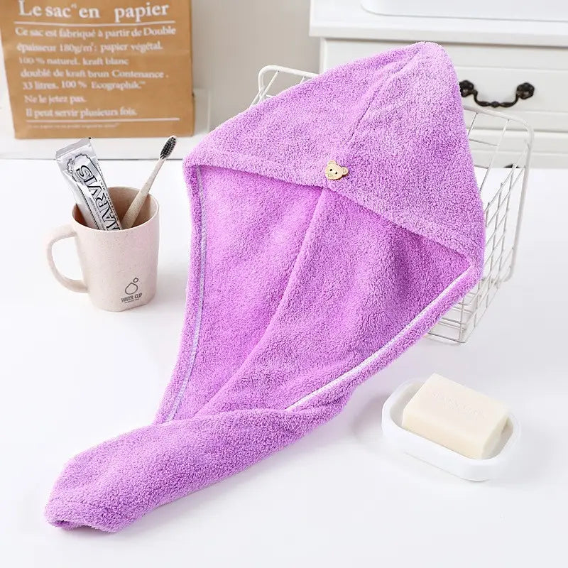 Serviettes à Cheveux en Microfibre Ultra-Absorbantes – Séchage Rapide Sans Chaleur – Lot de 5 Coloris Doux