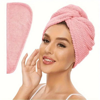 Serviette Turban Cheveux en Microfibre Rose – Séchage Rapide Sans Chaleur, Ultra-Absorbante et Douce – Idéale Après Douche ou Soin