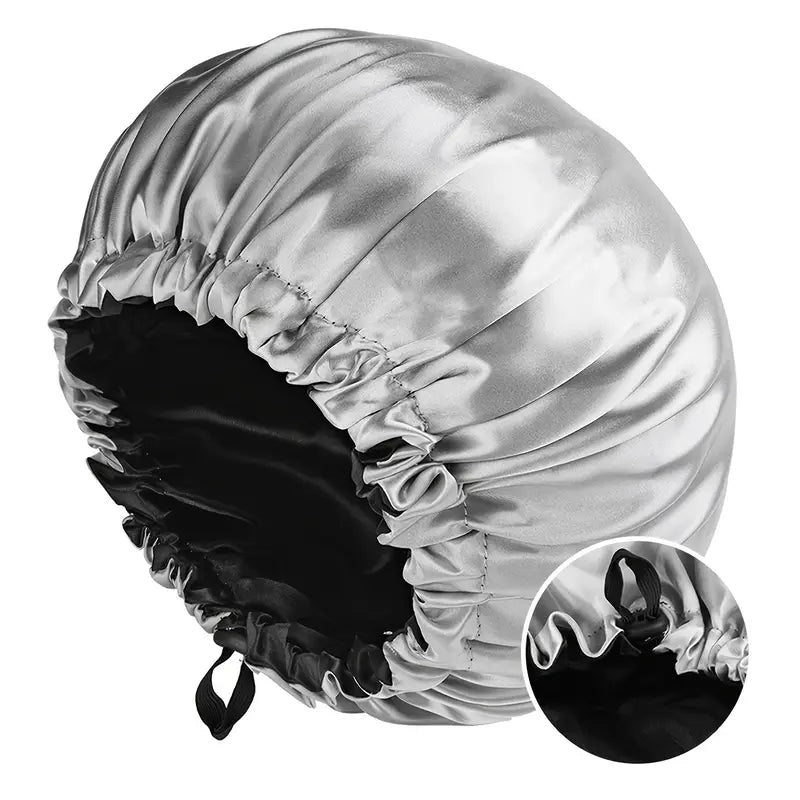 Bonnet de Nuit Réversible en Satin Réglable – Anti-Frisottis, Protection Cheveux Bouclés, Lisses ou Crépus – Confort et Style, Multicolore